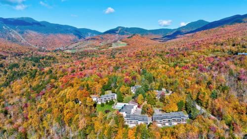 an autumn view of a resort in the mountains at Notchbrook 5 Apt. in Stowe