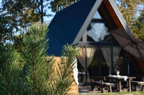 una tenda con un pino davanti di Cottage fairy a Dubrave Gornje