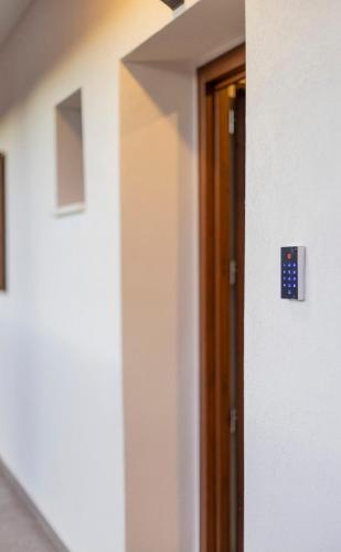 a close up of a door of a building at Meteora Living Rooms in Kastrákion