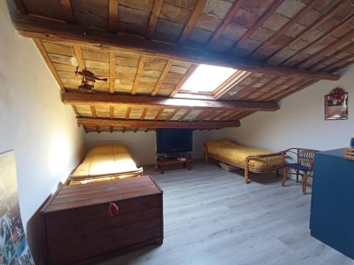 Postel nebo postele na pokoji v ubytování Casa a dieci minuti dal mare