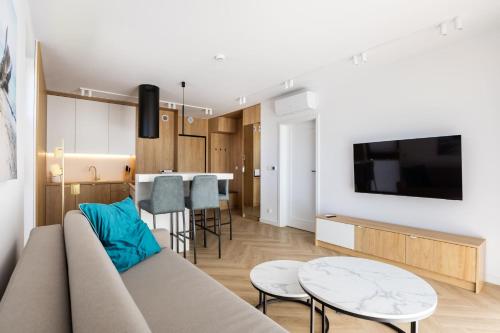 Televisyen dan/atau pusat hiburan di Apartament Sarbinove