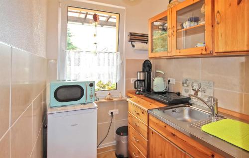 Köök või kööginurk majutusasutuses Doppelhaushälfte Waren Müritz