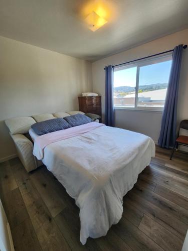 a bedroom with a bed and a large window at 2Bedroom 1Bathroom 300 Night in San Bruno