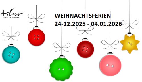 a group of christmas ornaments with a thermogram at Hotel Grosse Klus in Bückeburg