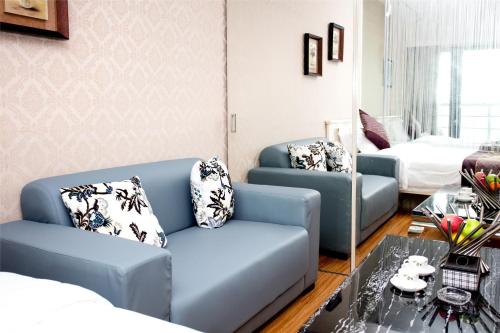 Χώρος καθιστικού στο Mihua Times You Apartment