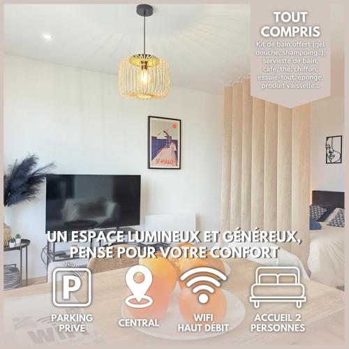 Le Grand Large - Balcon, Central & Parking Privé