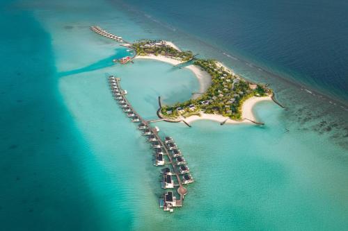an aerial view of an island in the ocean at SO/ Maldives in South Male Atoll