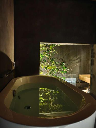 Luna House KIYOMIZU清水一棟貸し-Marshall-Netflix-2Meters ProjectionSCRN-GardenViewBathtub