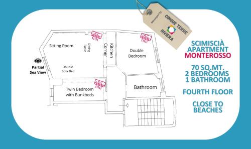 a plan of the proposed expansion of the senayan apartment compound at Scimiscià 2-bedroom Apartment with AC in Monterosso al Mare