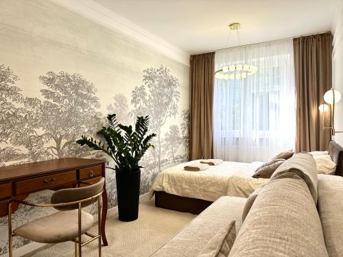 Un lugar para sentarse en Psie Budy Apartment -200m Main Square