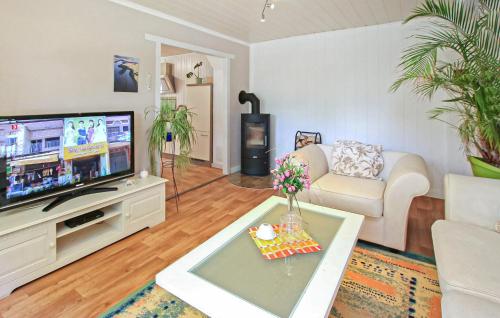 TV a/nebo společenská místnost v ubytování Ferienwohnung Grabowhöfe