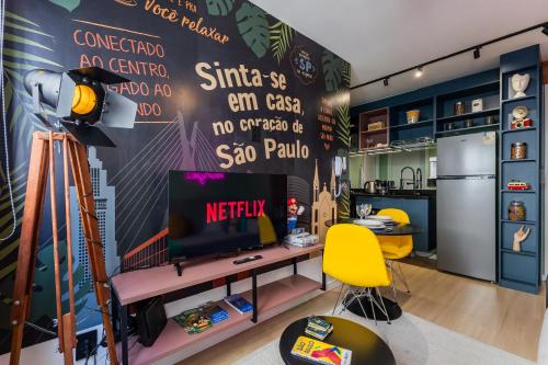PROMOÇĀO - Apartamento Gamer com Cinema e Garagem Grátis休息區