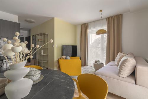 Χώρος καθιστικού στο APARTIO ROOMS Zabrze
