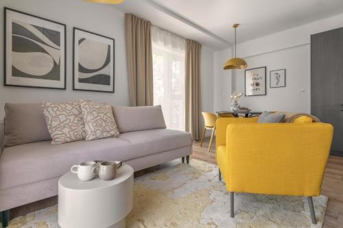 Χώρος καθιστικού στο APARTIO ROOMS Zabrze