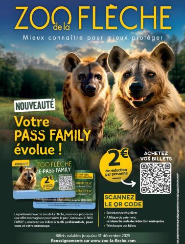 a flyer for a magazine with two hyenas at Gîte La Terrasse du Loir à 2km du Zoo de la Flèche in La Flèche