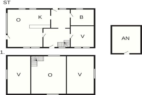 a schematic diagram of a house at 6 person holiday home in Ørsted-By Traum in Ørsted