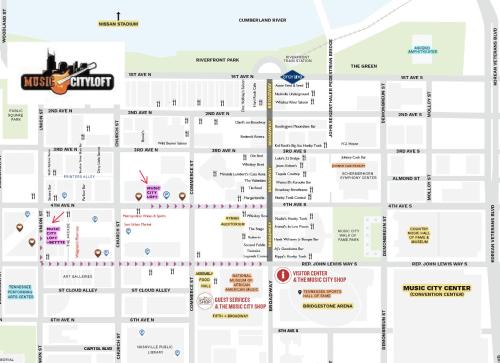 Un mapa del museo de antropología y etnoquímica en Bettye - A, en Nashville