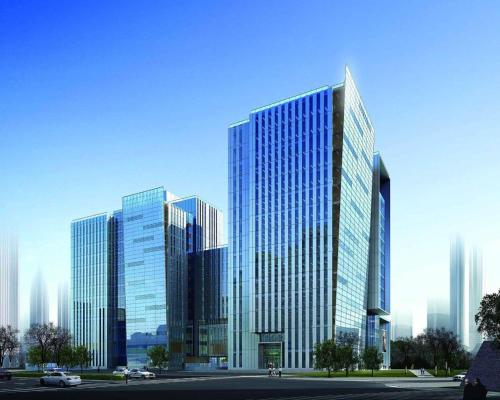 a tall building with many windows in a city at Meipeng Light Luxury-Olympic Sports Center International Financial City Store in Guangzhou