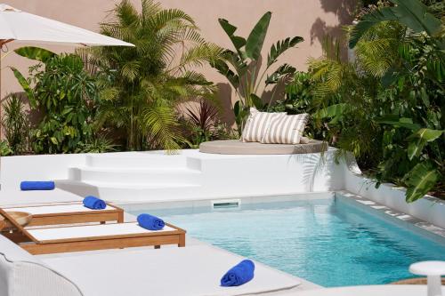 a swimming pool with two lounge chairs and a pool at Tropical Garden on City Center in Funchal