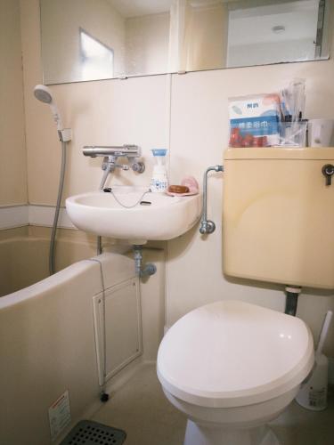 a bathroom with a white toilet and a sink at D Regalo in Ichikawa