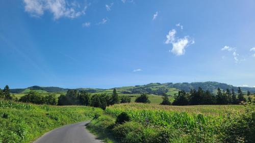 a road in the middle of a field at Villa Elysium in Ginetes