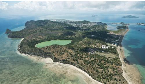 an aerial view of an island in the ocean at Mo'Passa Suite in Mamoudzou