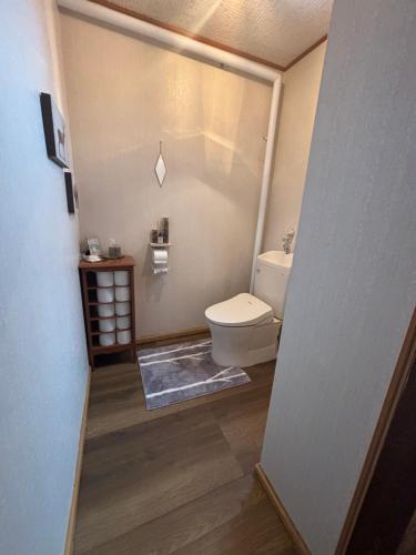 a small bathroom with a toilet and a sink at シマエナガニセコ in Kutchan