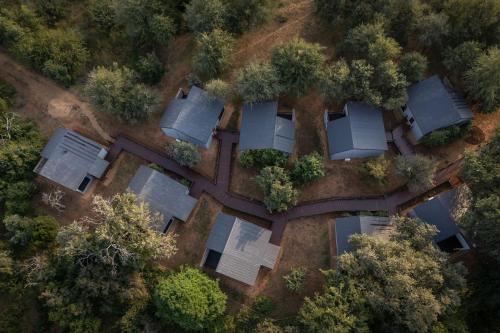 an overhead view of a house with solar panels at Karongwe - Becks Safari Lodge in Hoedspruit