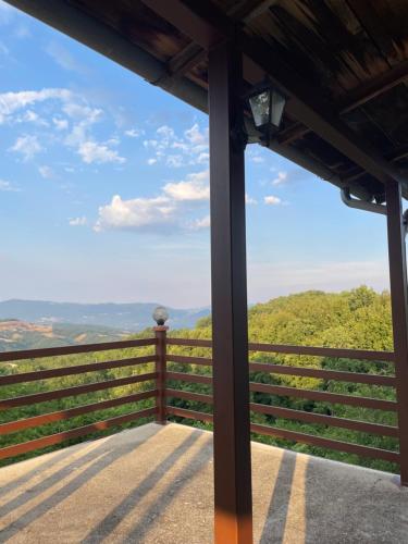 a view from the porch of a mountain house at La Dimora di Armida in Torricella Peligna