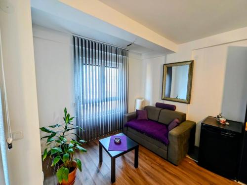 a living room with a couch and a table at Apartman Kladovo in Kladovo