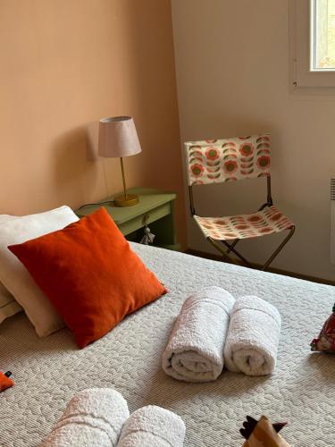 Postel nebo postele na pokoji v ubytování Côté Poules