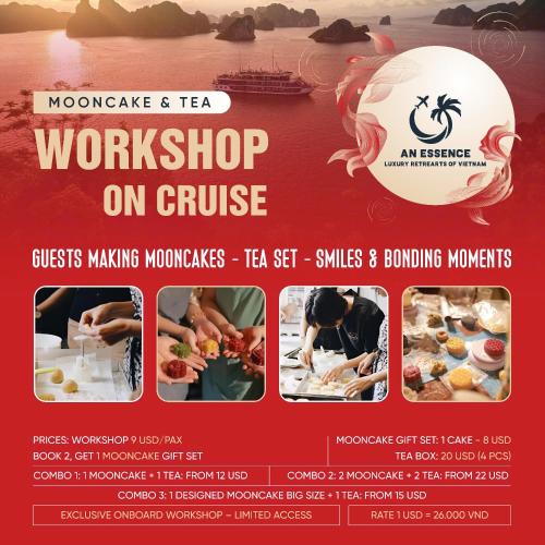 a flyer for a workshop on cruise on the water at Amanda Luxury Cruise in Ha Long