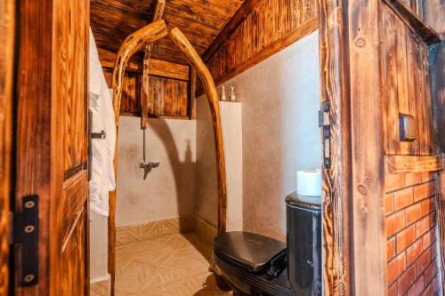 a bathroom with a toilet in a room at La Cabane Marocaine in Essaouira