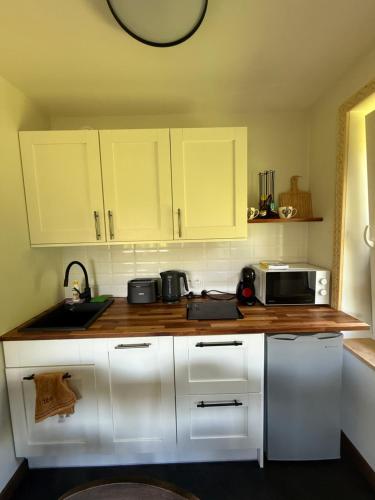Кухня или мини-кухня в Piękne apartamenty z widokiem na góry ,Sauna, kominek, darmowy parking , 5km do Zakopanego
