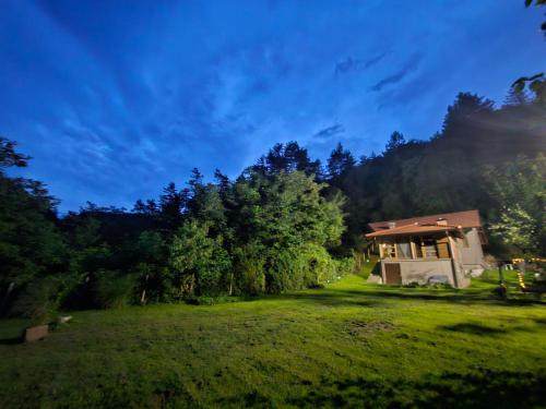 a house in the middle of a field with trees at Vikendica Šehić in Zavidovići