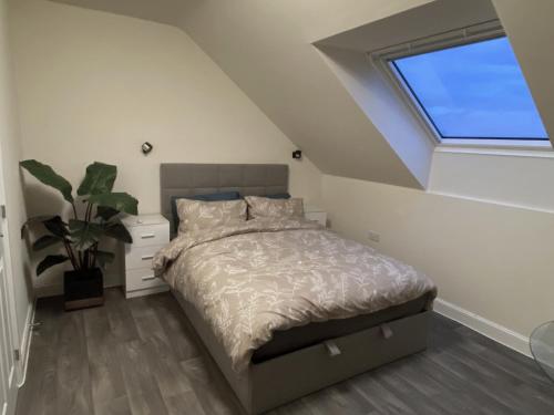 a bedroom with a bed and a window at Spacious Private Room - Small Animals Welcomed in Tamworth