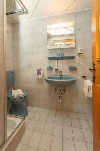 オーベルンドルフ・イン・チロルにあるKaiserappartements Müllnerhofのバスルーム(洗面台、トイレ付)