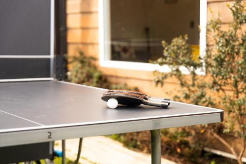 a ping pong ball sitting on top of a table at Casa Magdalena ideal para Familias in Puerto Varas