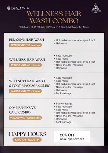 a screenshot of the wellness hair wash company website at FLC City Hotel Beach Quy Nhon in Quy Nhon