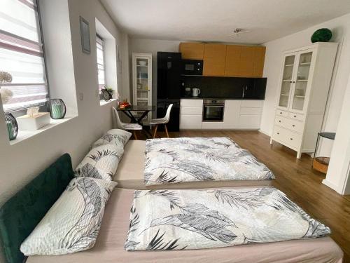 Postel nebo postele na pokoji v ubytování Bodensee Oase