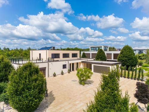 an aerial view of a house with a courtyard at Palazzo Verde in Würzburg in Würzburg