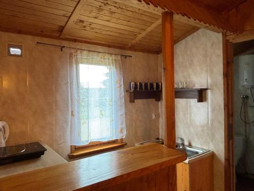 Kuchyň nebo kuchyňský kout v ubytování Domki Letniskowe Barrakuda