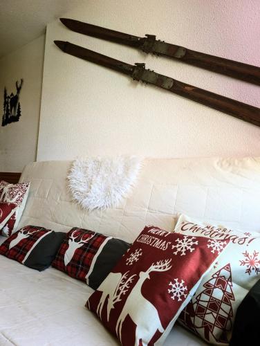 Ένα ή περισσότερα κρεβάτια σε δωμάτιο στο Appartement - Prapoutel - Les Adrets - 7 Laux