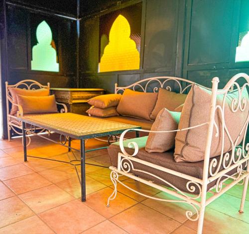 Zona de estar de Gueliz 2-BR Apt Majorelle Garden Spacious Terrace