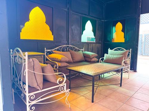 Zona de estar de Gueliz 2-BR Apt Majorelle Garden Spacious Terrace