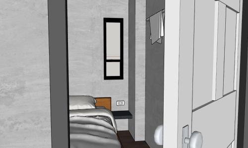 a drawing of a room with a bed at Krabi Boxtel in Krabi town