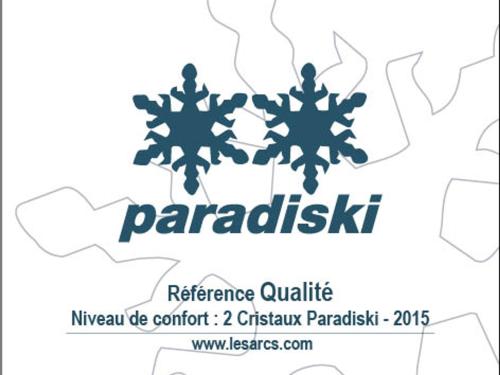 a flyer for a fundraiser with snowflakes at Studio 3 pers, balcon, proche pistes et commerces, animaux acceptés - FR-1-411-493 in Arc 1600