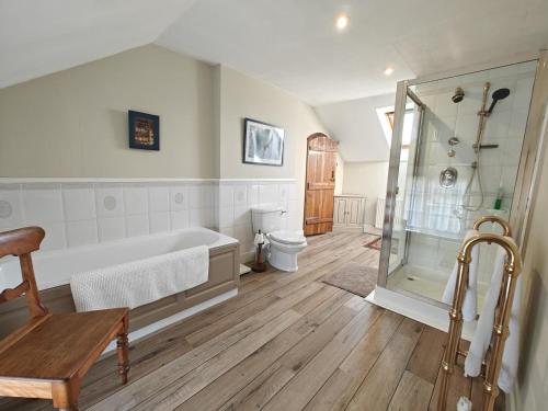 a bathroom with a tub and a toilet and a shower at 3 Bed in Newton oc-n33394 in Wall Houses
