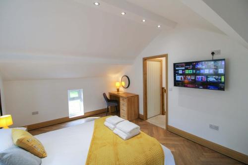 Voodi või voodid majutusasutuse Myrtle Cottage, Cotehill, near Carlisle toas