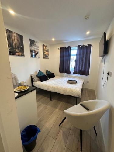 a room with a bed and a couch in it at Brigstock 4 in Thornton Heath